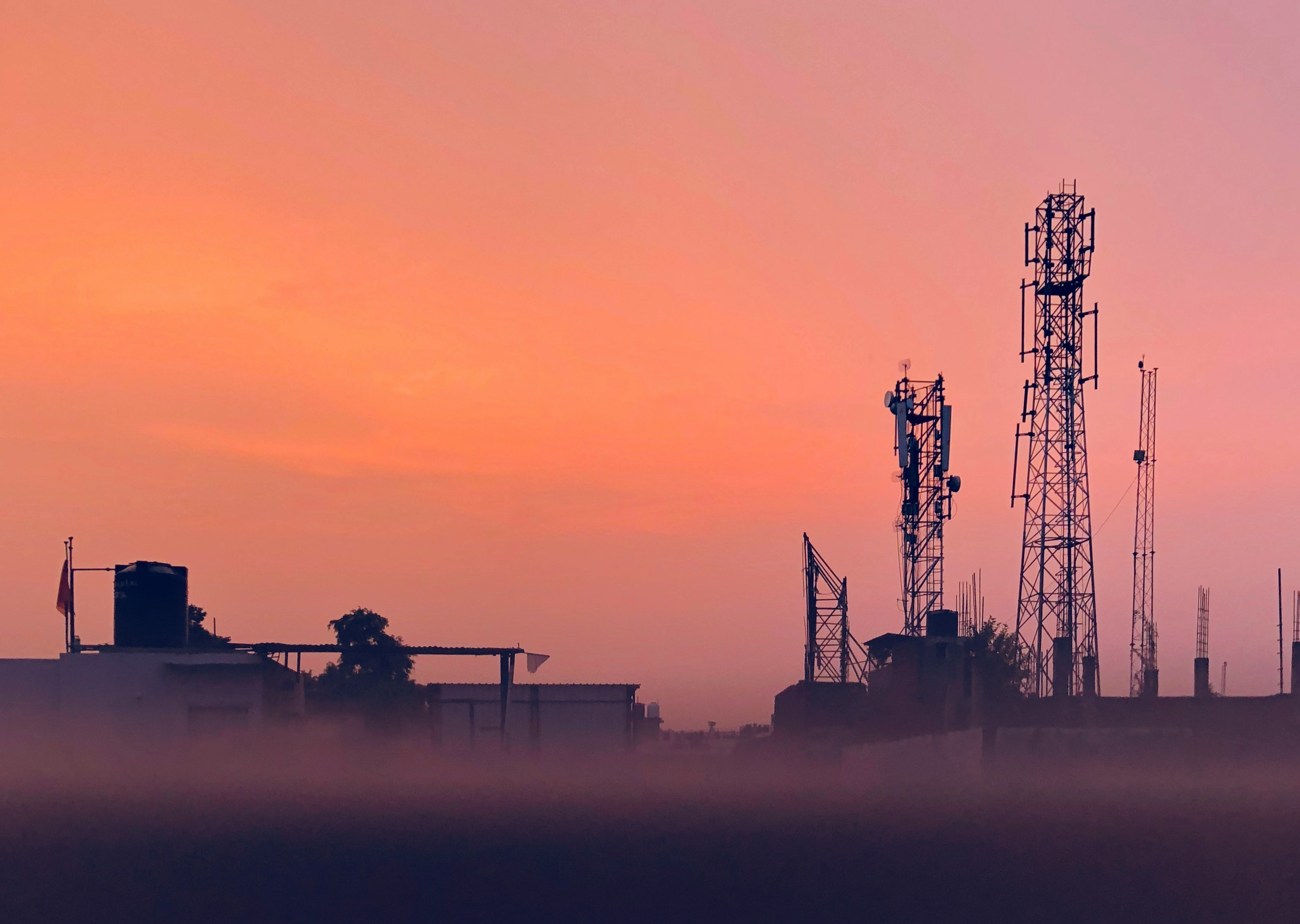 energy oil gas operations pink sky