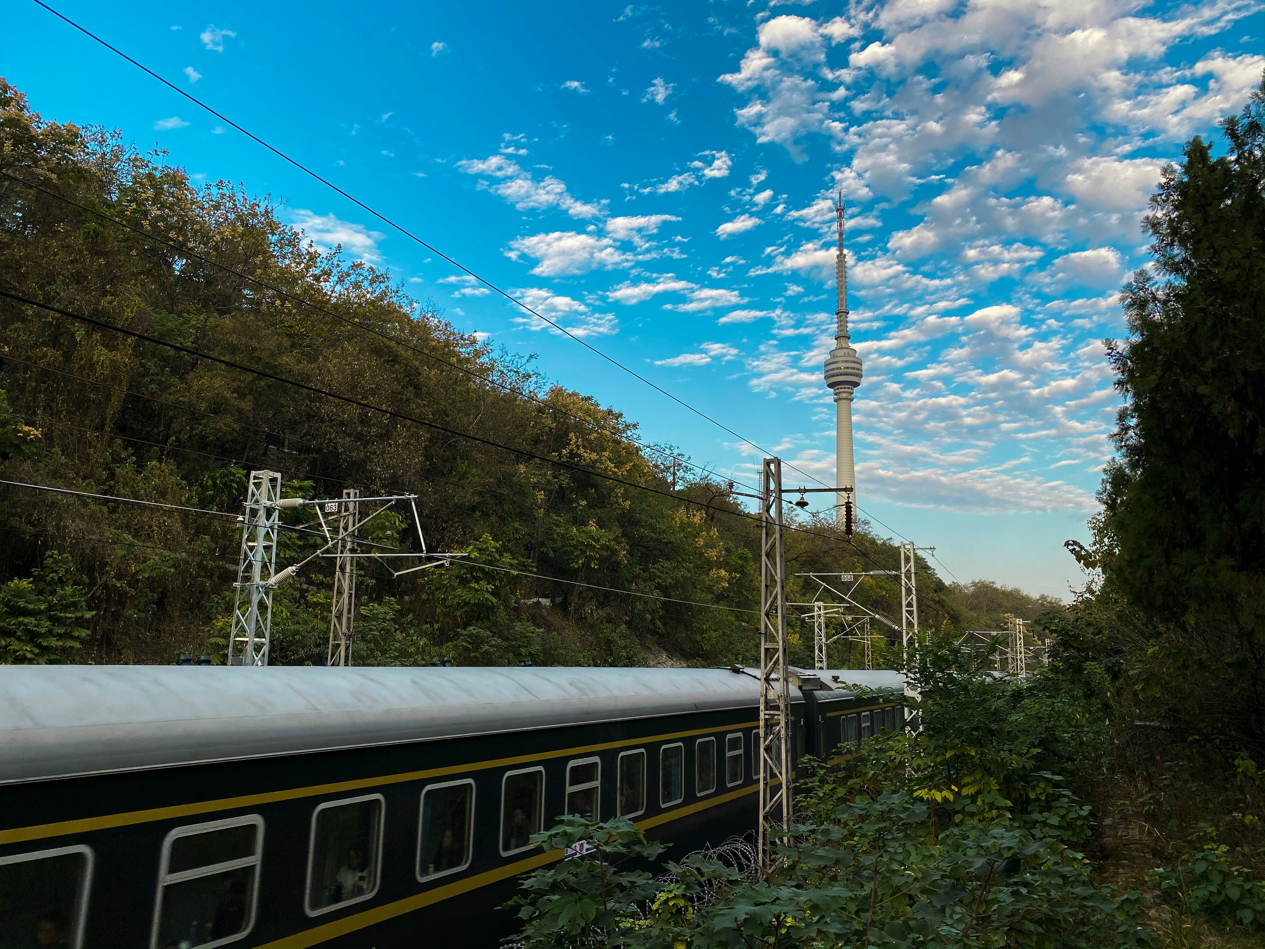 railway with a telecom tower